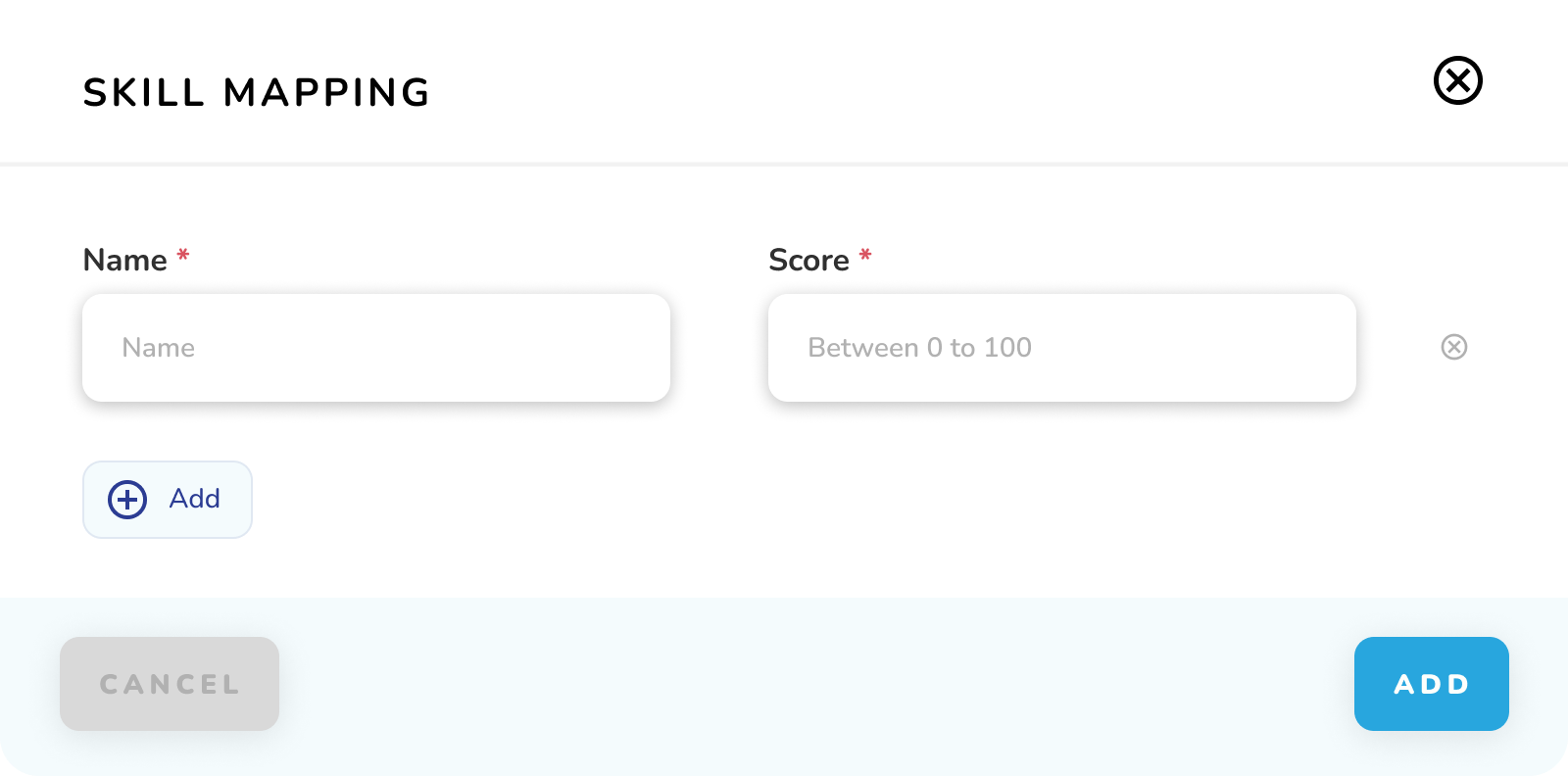 Skill Mapping - Add Popup